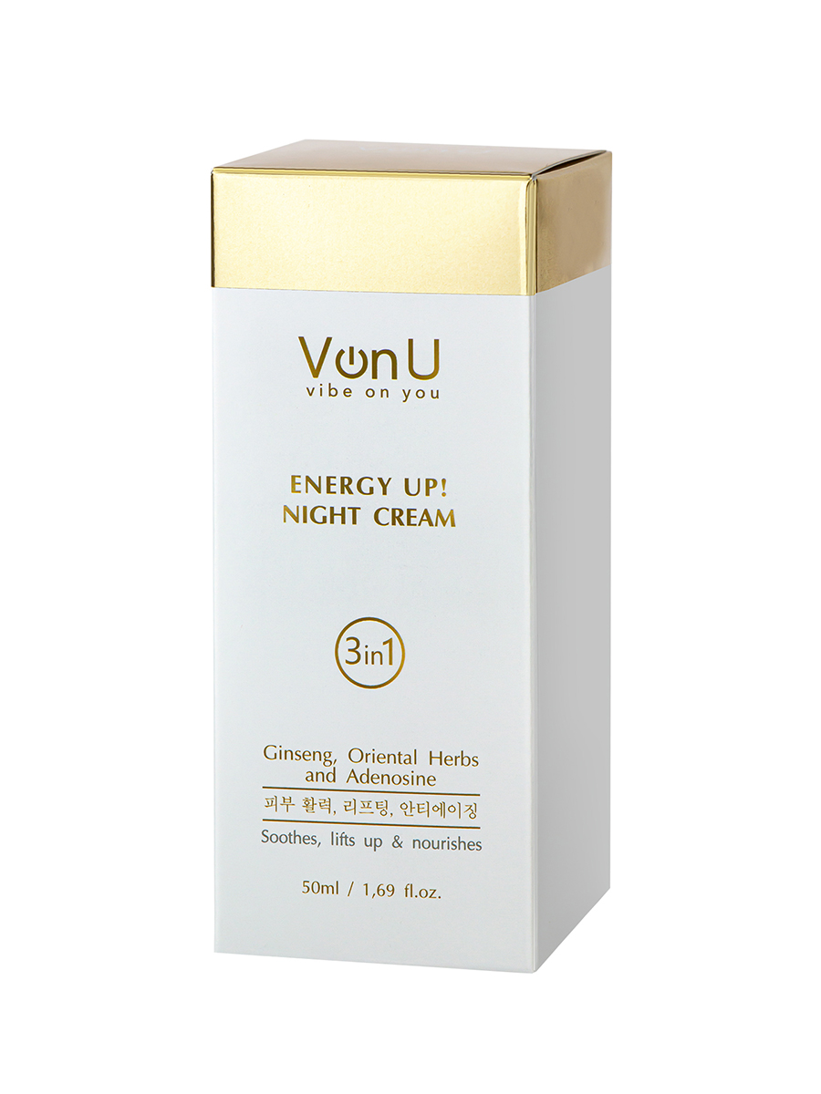 Von-U Омолаживающий ночной крем-энергетик для лица ENERGY UP! Night Cream  50ml – купить в Москве: фото, отзывы, описание | Официальный  интернет-магазин