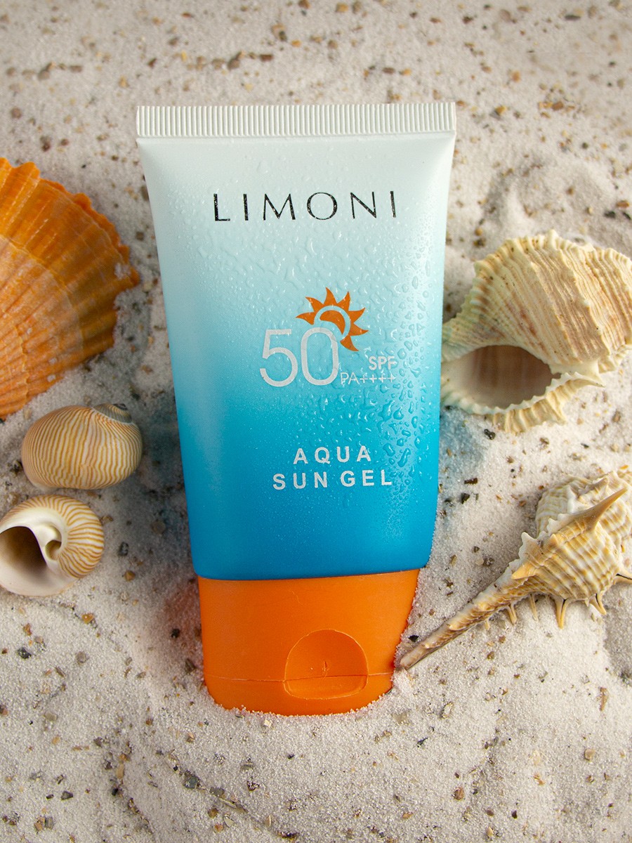 LIMONI Солнцезащитный крем-гель SPF 50+РА++++ Aqua Sun Gel 50 ml NEW –  купить в Москве: фото, отзывы, описание | Официальный интернет-магазин