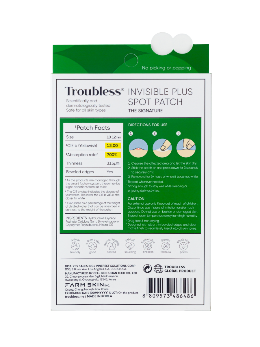 Troubless INVISIBLE SPOT PATCH Точечные патчи от прыщей THE SIGNATURE