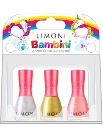 Limoni Bambini children's nail polishes, set No. 10 (3 pieces), image 
