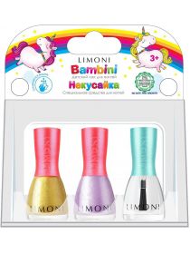 Limoni Bambini children's nail polishes, set No. 11 (2 varnishes and Nekusayka), image 