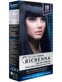 Richenna 1B Крем-краска для волос с хной (Blue Black), Оттенок: 1B (Blue Black), фото 