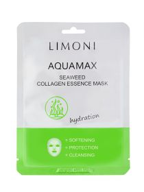 Тканевая маска Limoni Aquamax Seaweed Collagen Essence с водорослями и коллагеном, фото 