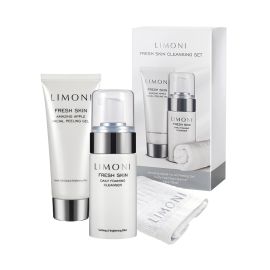 LIMONI Fresh Skin Cleansing Set (Набор Daily 100мл+Amazing Apple Peeling Gel 100мл + towel), фото 