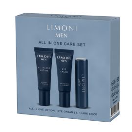 LIMONI MEN All In One Care Set (Lotion 25ml+Eye Cream 25ml+Lipcare Stick), фото 