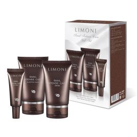 LIMONI Snail Intense Care Set (Набор Cream 50ml+Eye Cream 25ml+Sleeping Mask 50 ml), фото 