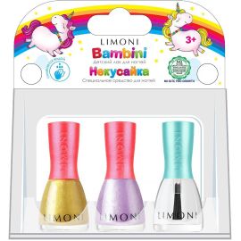 Limoni Bambini children's nail polishes, set No. 11 (2 varnishes and Nekusayka), image 