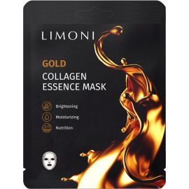 Restoring sheet mask Limoni Gold Collagen with colloidal gold and collagen, Количество: 1 шт, image 