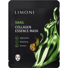 Limoni Snail Collagen regenerating tissue mask with snail secretion extract and collagen, Количество: 1 шт, image 