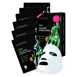 Limoni Snail Collagen Set regenerating tissue masks with snail secretion extract and collagen, 6 pieces, Количество: 6 шт, image 