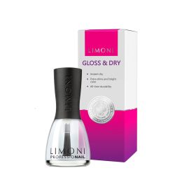LIMONI Основа и покрытие Gloss & Dry Покрытие "Блеск + Сушка" 15 мл, фото 