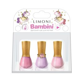 Limoni Bambini children's nail polishes, set No. 10 (3 pieces) [CLONE], image 