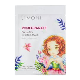 LIMONI Маска для лица омолаж. с экстрактом граната и коллаг. Pomegranate Collagen Essence Mask 25г, фото 