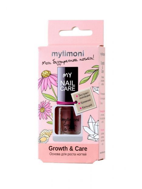 MYLIMONI Основа для роста ногтей  "Growth & Care" 6 мл., фото 