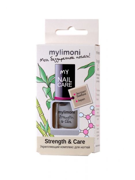 MYLIMONI Укрепляющий комплекс для ногтей "Strength & Care" 6 мл., фото 