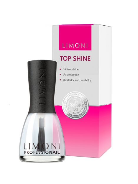 LIMONI Основа и покрытие Top Shine Защита+Ультраблеск 15 мл, фото 