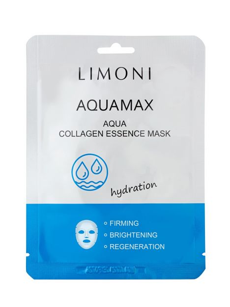 Тканевая маска Limoni Aquamax Aqua Collagen Essence с морской водой и коллагеном, фото 
