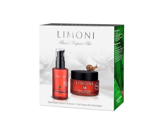 LIMONI Snail Repair Set (Набор Ampoule 30ml+All in one Cream 50ml), image 