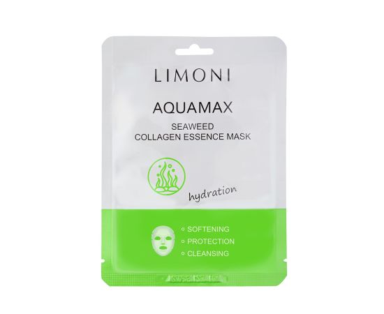 LIMONI Маска для лица вос. с экстрактом морских водорослей и кол. Seaweed Collagen Essence Mask 23гр, фото 