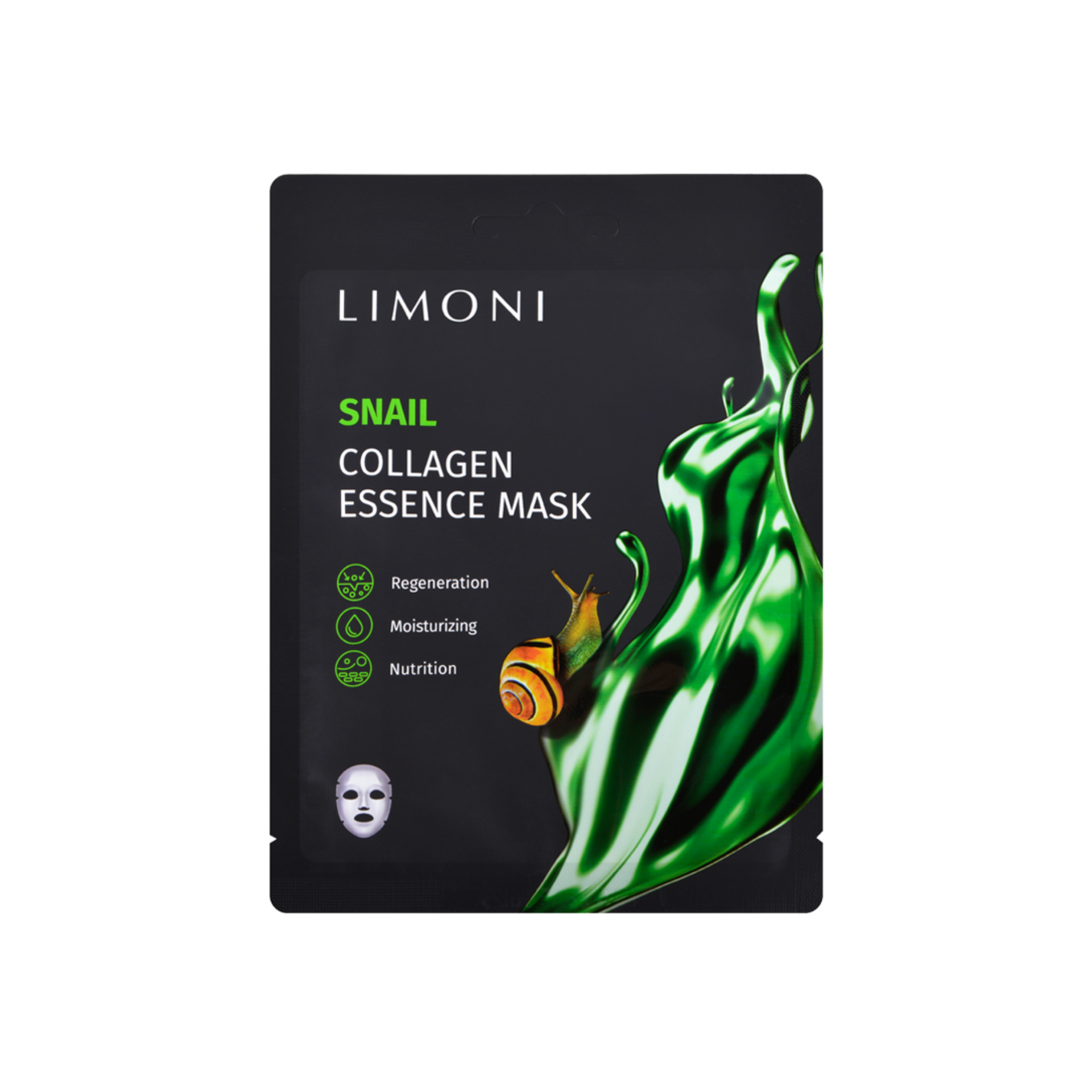 LIMONI Маска для лица регенерир.с экстрактом секрец.улитки и коллаг Snail Collagen Essence Mask 23гр