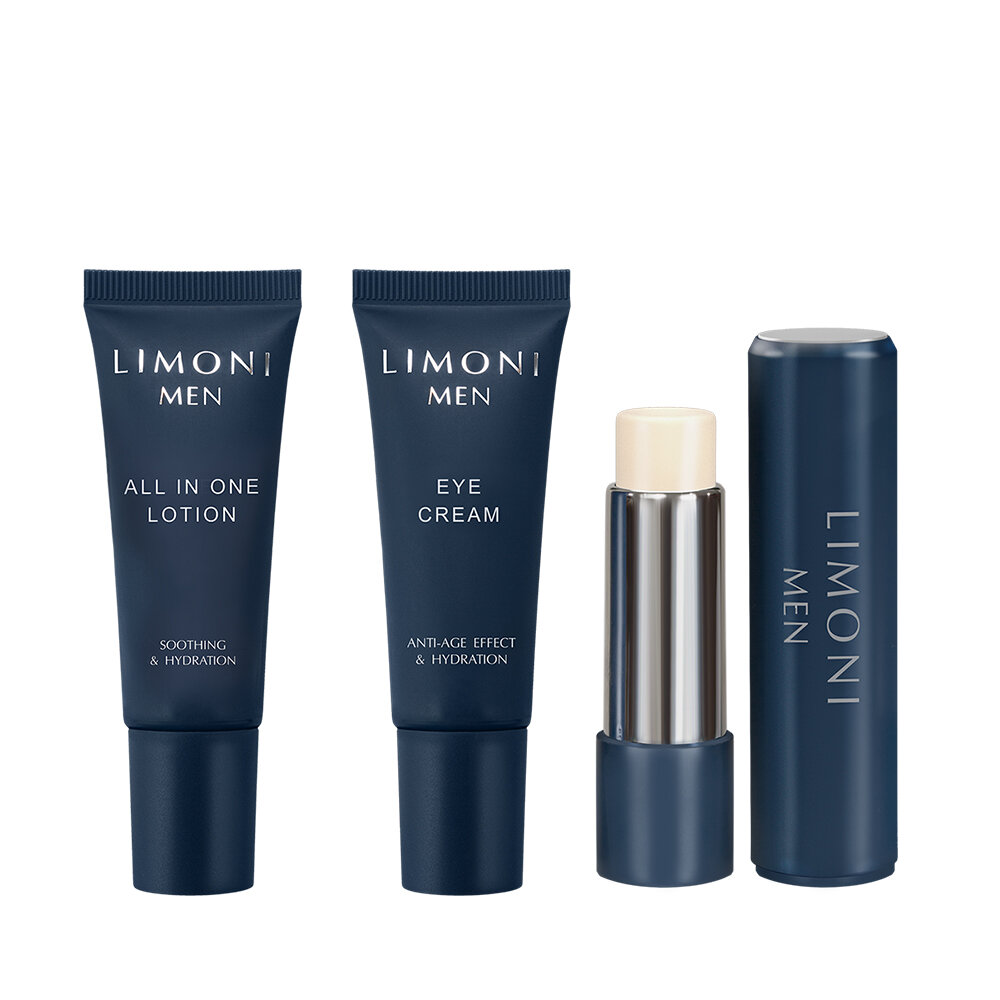 LIMONI MEN All In One Care Set (Lotion 25ml+Eye Cream 25ml+Lipcare Stick)