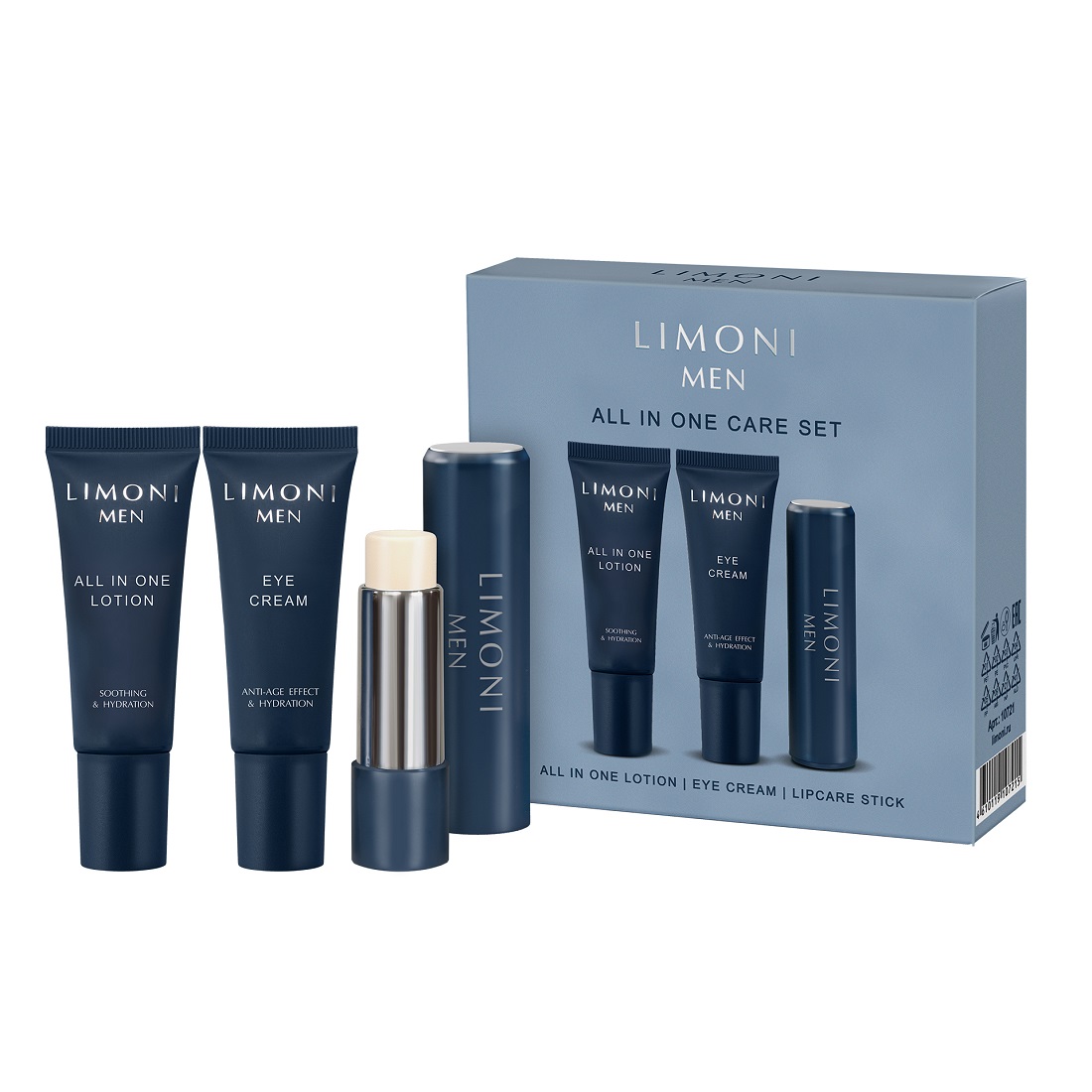 LIMONI MEN All In One Care Set (Lotion 25ml+Eye Cream 25ml+Lipcare Stick)
