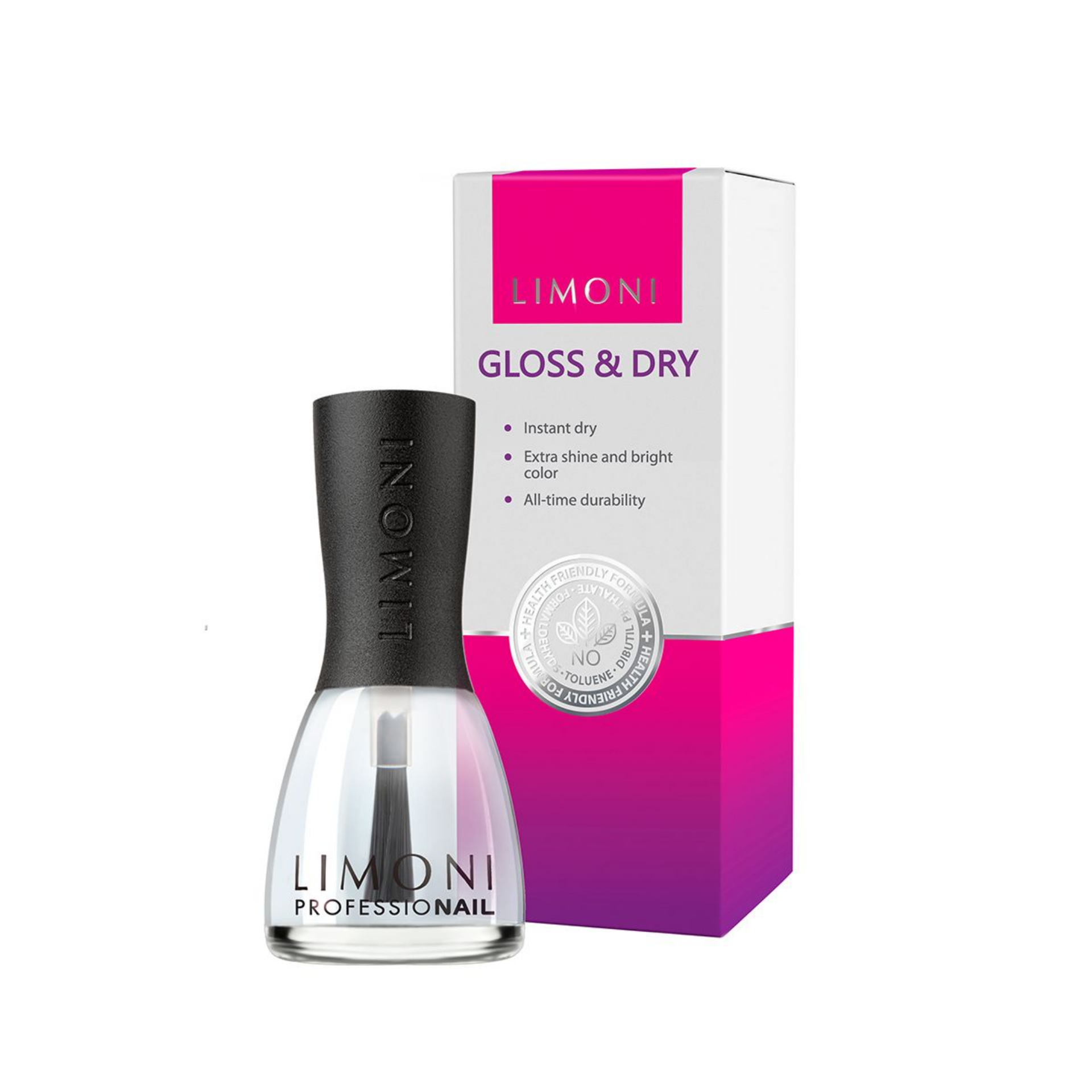 LIMONI Основа и покрытие Gloss & Dry Покрытие "Блеск + Сушка" 15 мл