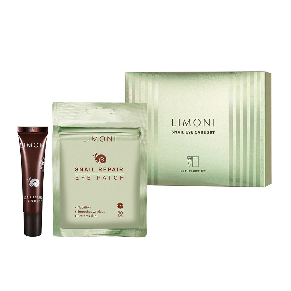 LIMONI Snail eye care set (Набор Snail Repair Eye Patch 30pcs +  Snail Repair Eye Cream 15ml)***