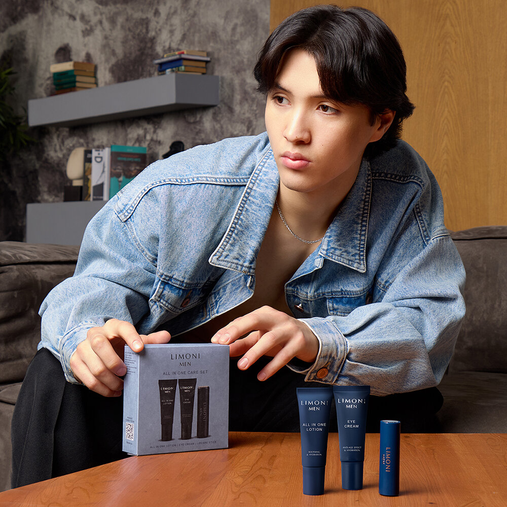 LIMONI MEN All In One Care Set (Lotion 25ml+Eye Cream 25ml+Lipcare Stick)