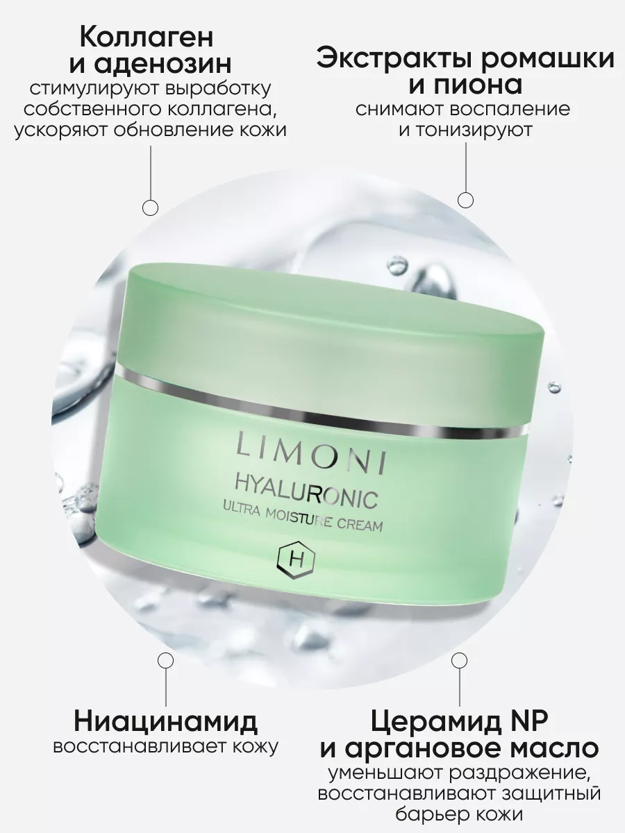 LIMONI Hyaluronic Ultra Moisture Care Set (Набор Cream 25ml+Eye Cream 15ml+Ampoule 15 ml)