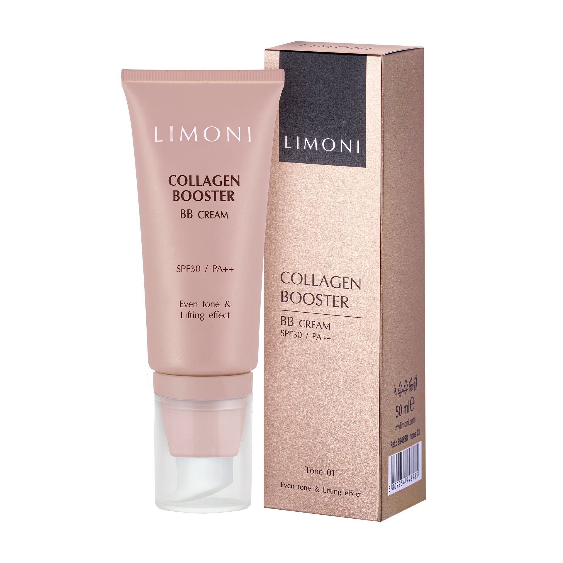 LIMONI Укрепляющий ББ-крем с коллагеном тон 1 Collagen Booster BB Cream 50ml