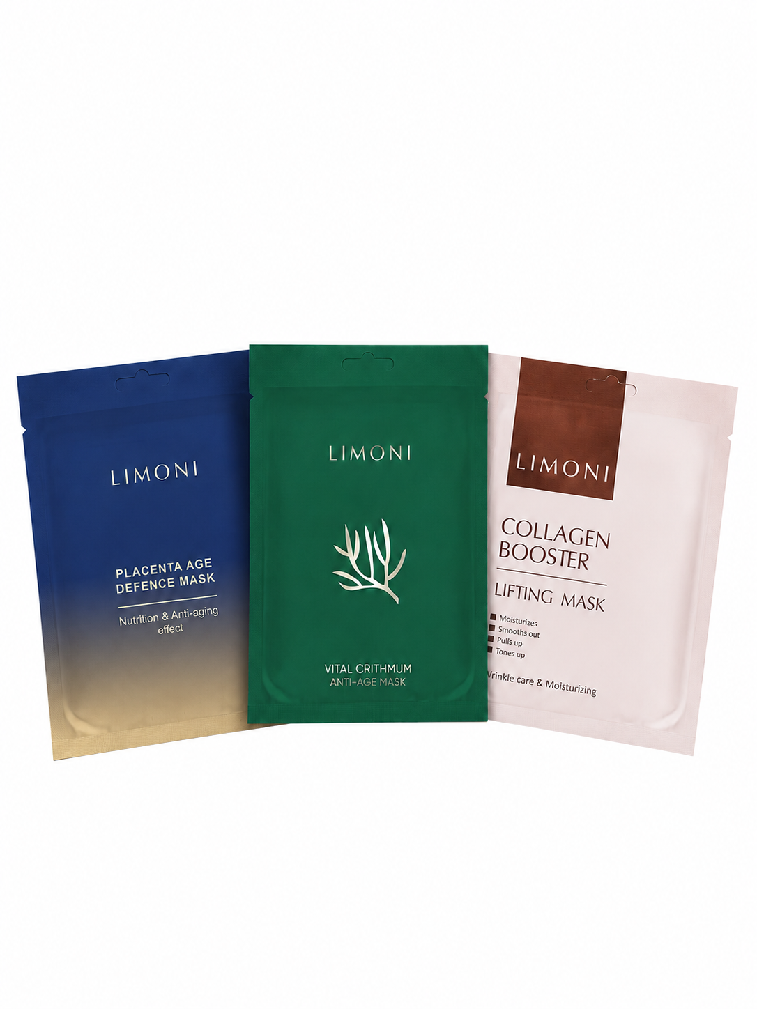 LIMONI Набор масок Ассорти №9 (Collagen10+ Vital Crithmum10+ Placenta10)