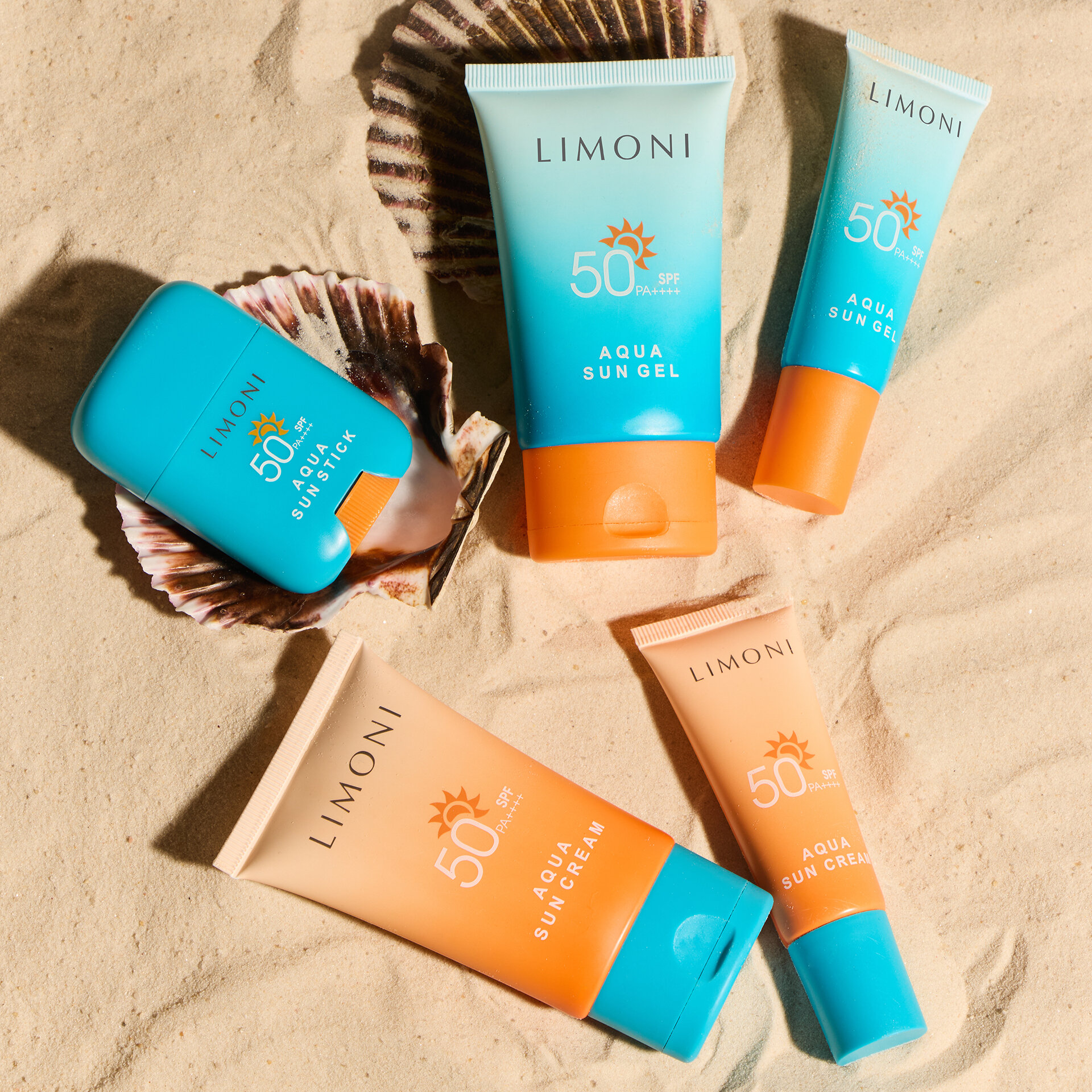 LIMONI Солнцезащитный крем SPF 50+РА++++ Aqua Sun Cream 50ml