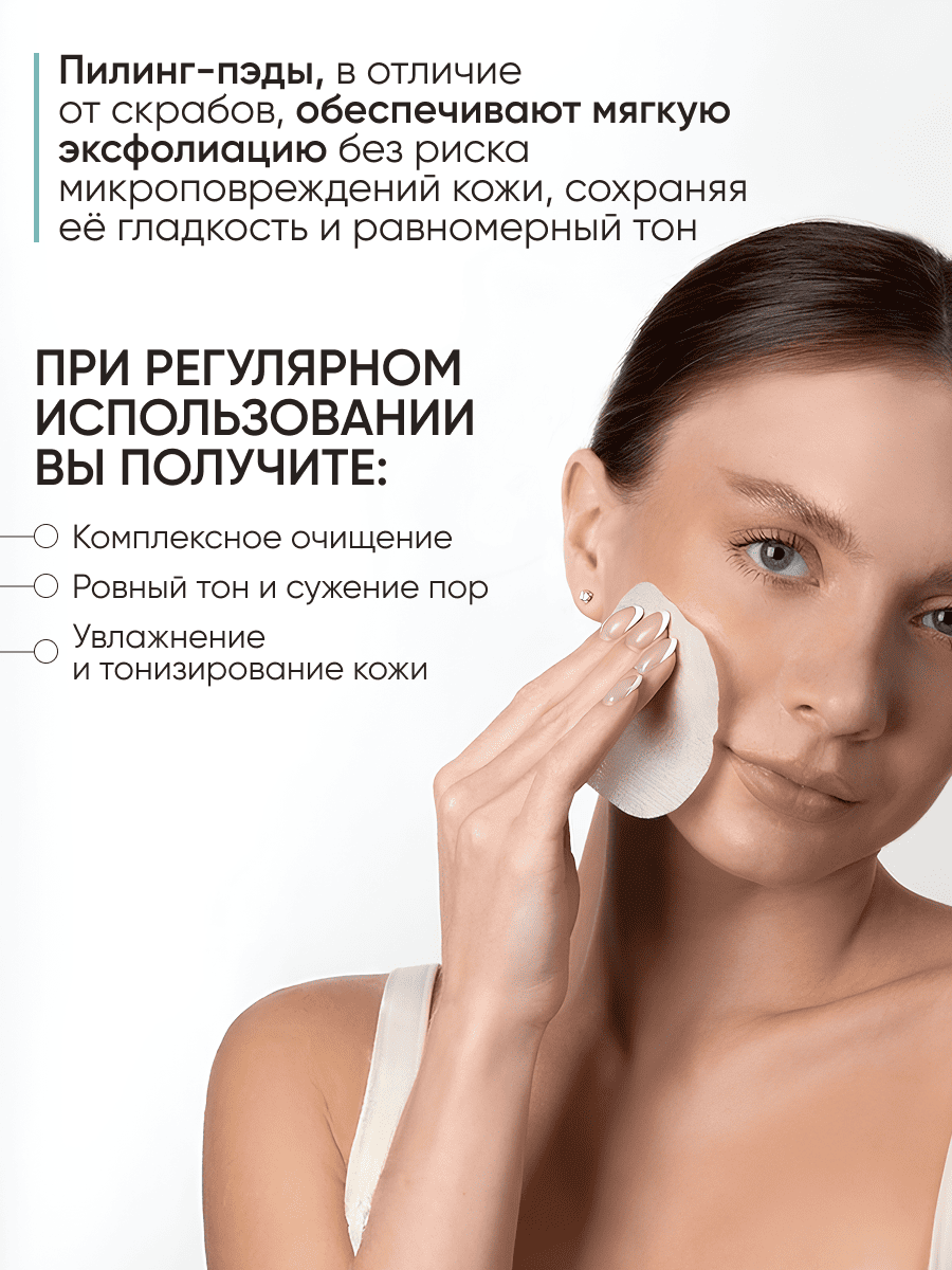 LIMONI Пилинг-пэды для лица с фруктовыми кислотами Fresh Skin Peeling Pads 80 pcs