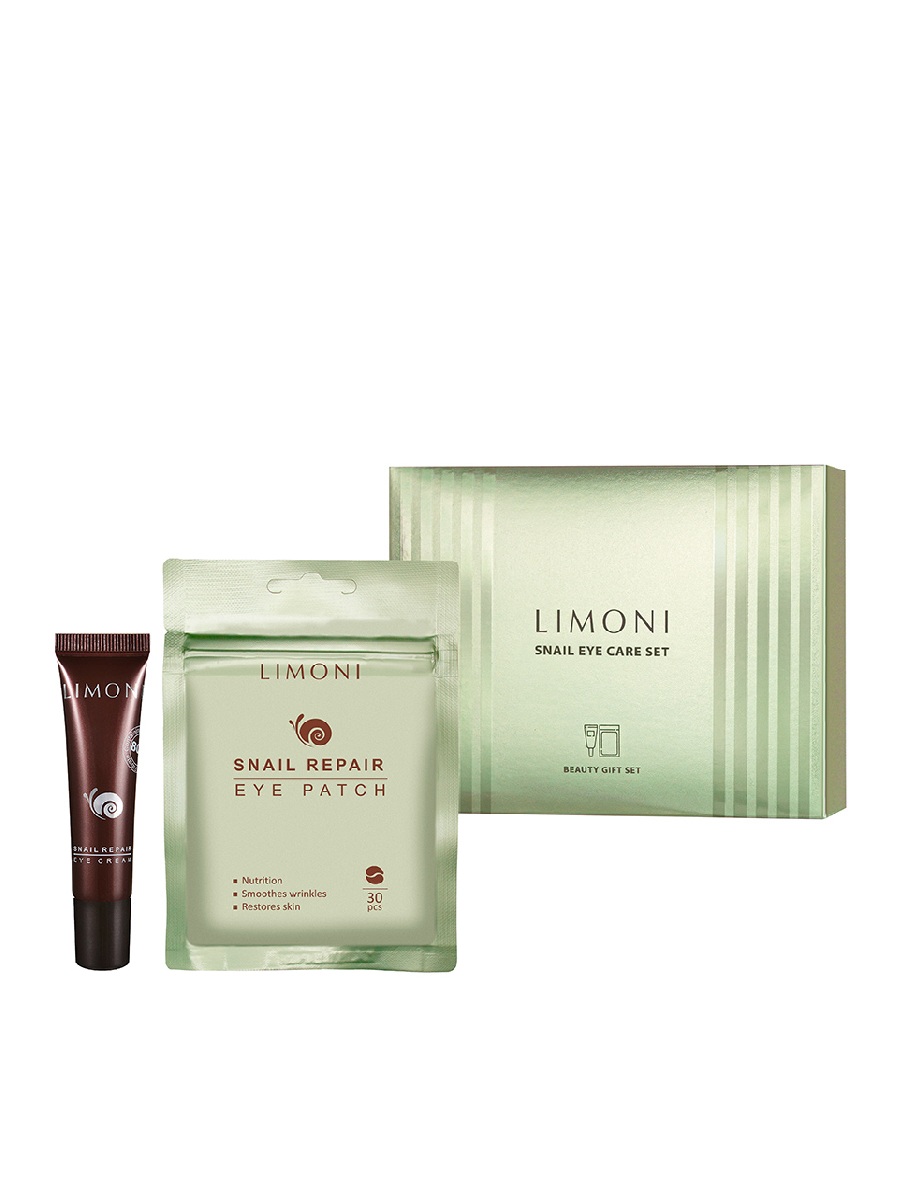 LIMONI Snail eye care set (Набор Snail Repair Eye Patch 30pcs +  Snail Repair Eye Cream 15ml)***