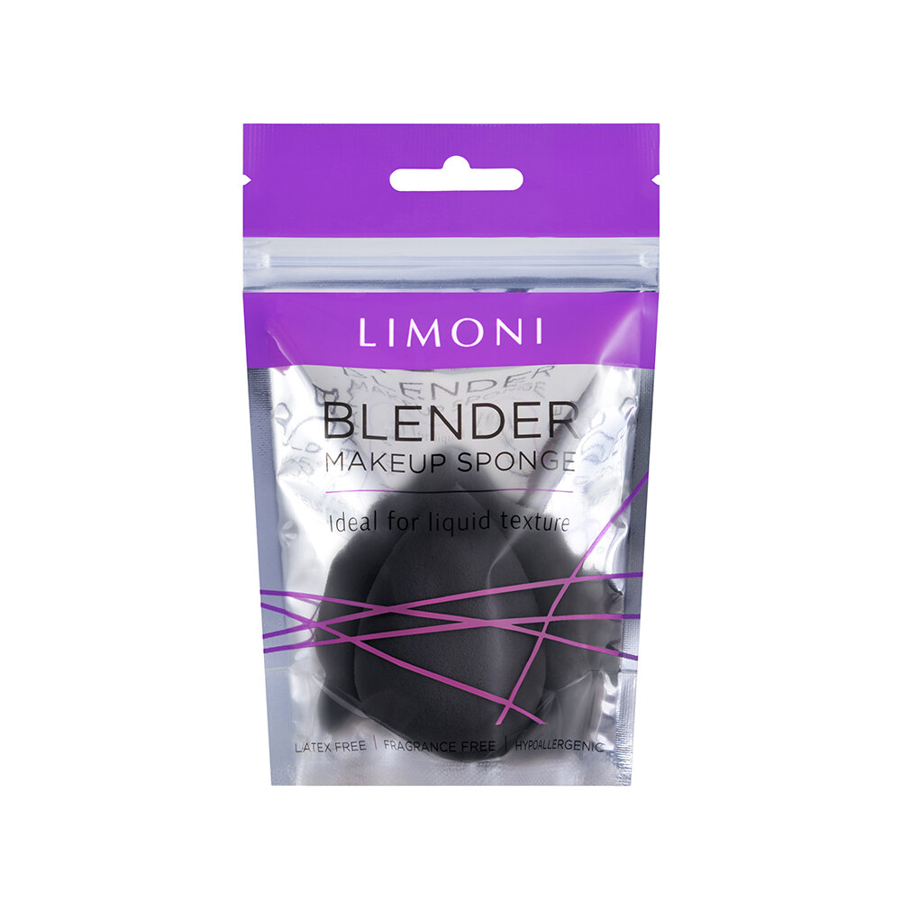 LIMONI Спонж для макияжа "Blender Makeup Sponge" Black