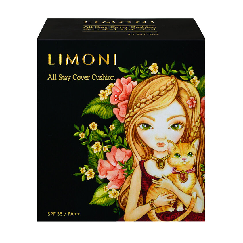 LIMONI Тон.флюид кушон All Stay Cover Cushion SPF 35 / PA++ Animal Princess 03 Dark Medium***
