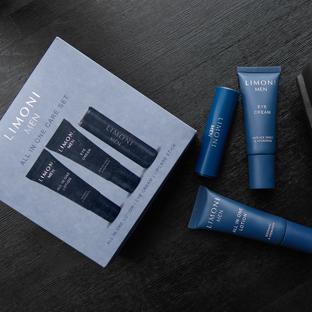 LIMONI MEN All In One Care Set (Lotion 25ml+Eye Cream 25ml+Lipcare Stick)