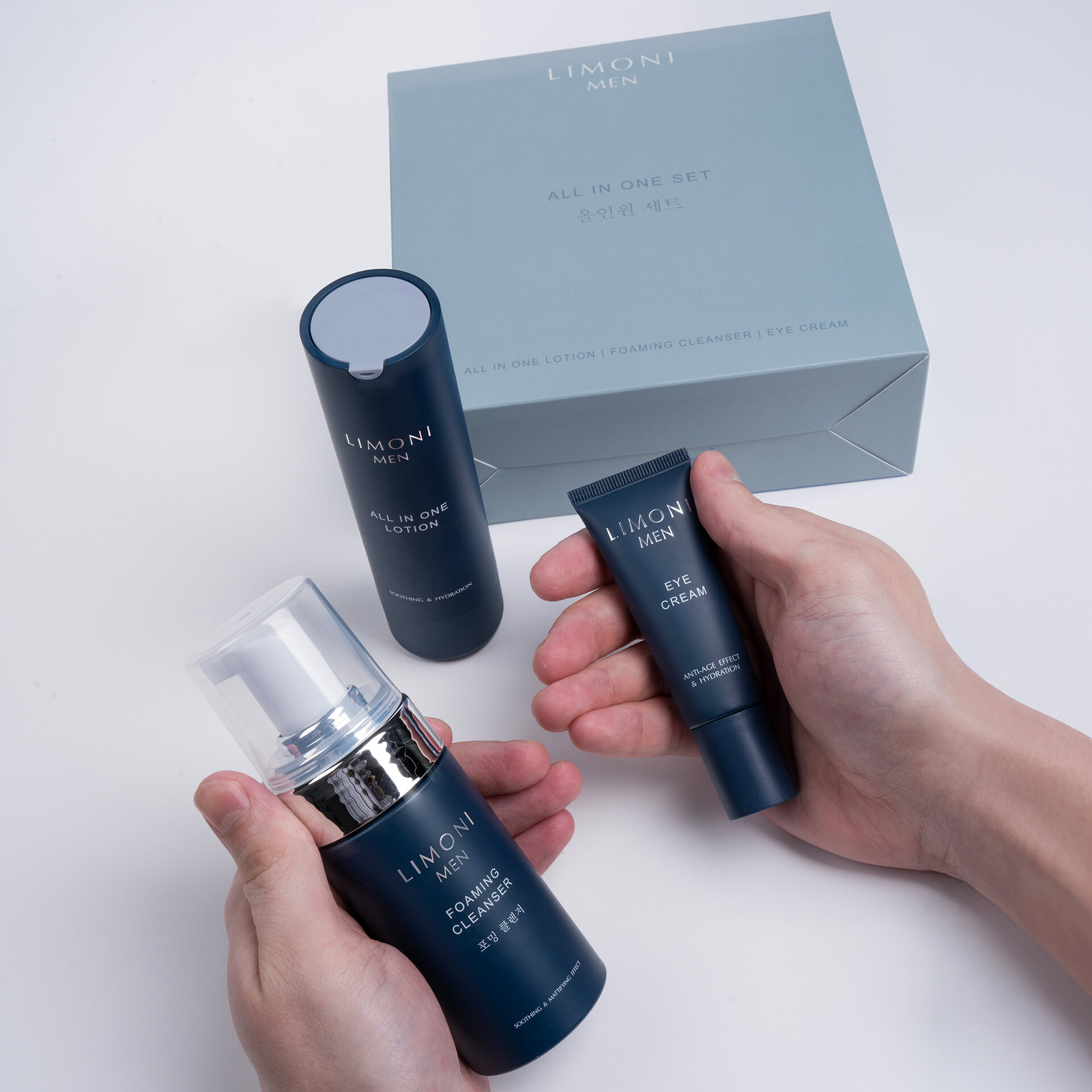 LIMONI MEN All In One Set (Lotion 50ml+Foaming Cleanser 100ml+Eye Cream 25ml)