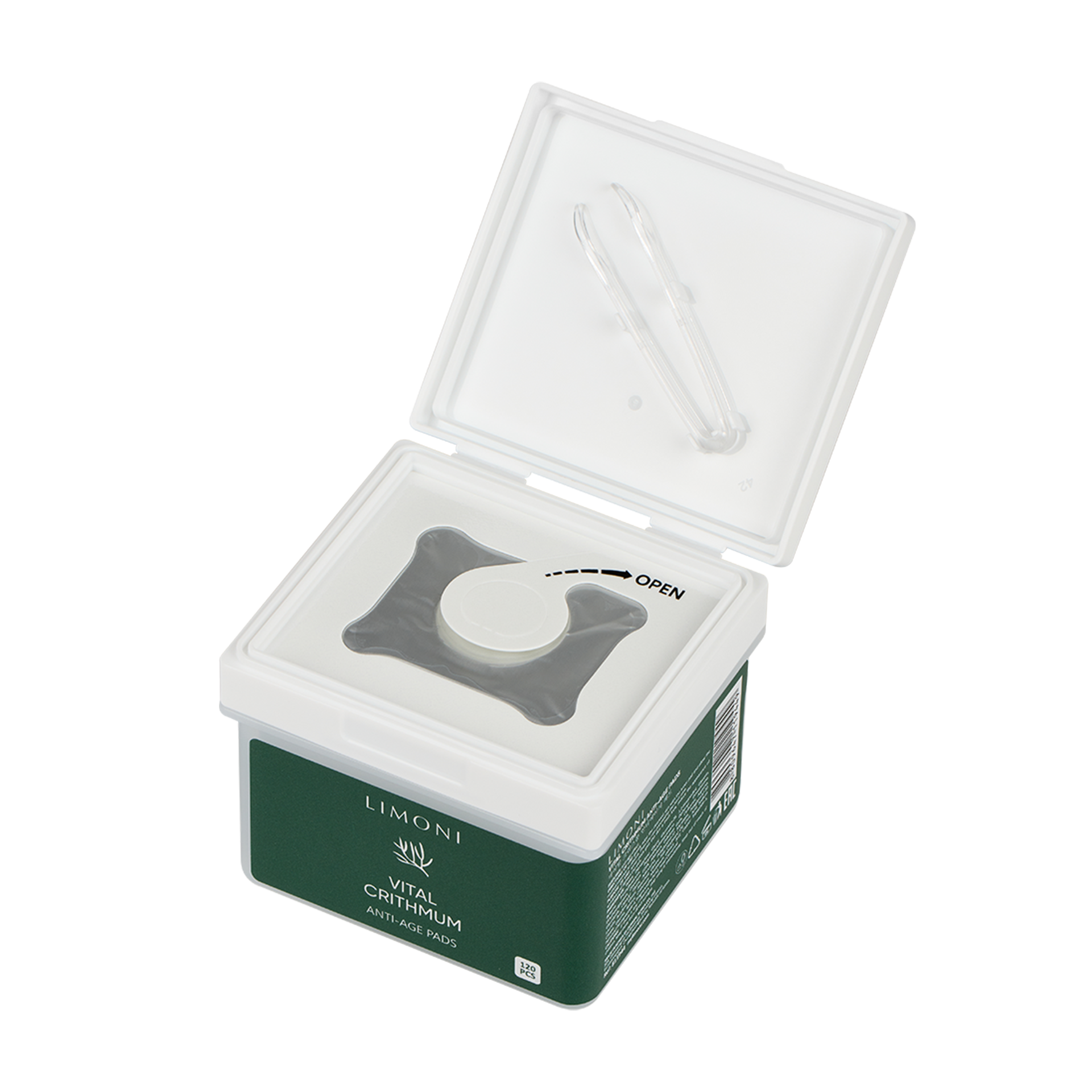 LIMONI Антивозрастные тонер-пэды для лица с критмумом Vital Crithmum Anti-age Pads 120 pcs