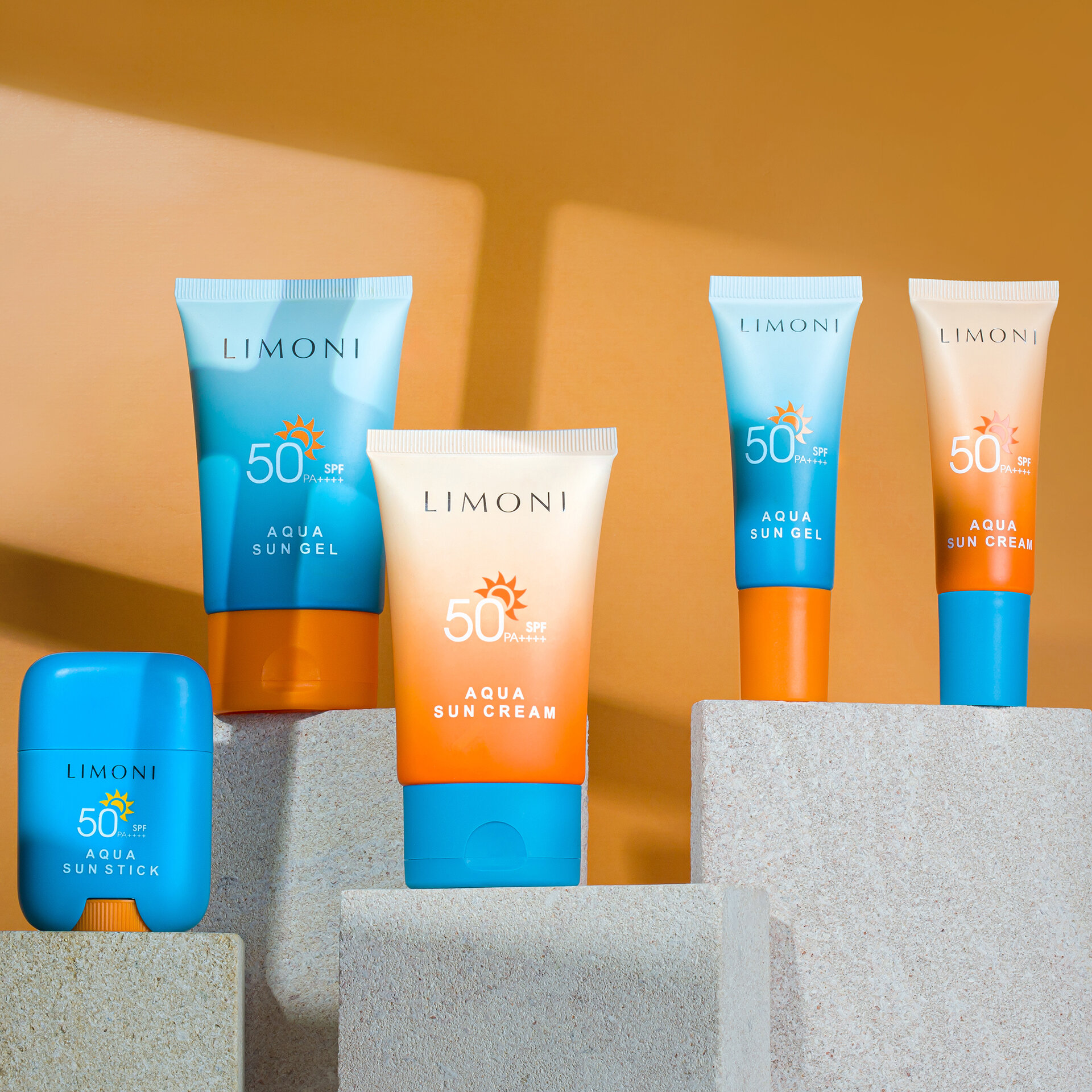 LIMONI Солнцезащитный крем-гель SPF 50+РА++++  Aqua Sun Gel 50ml