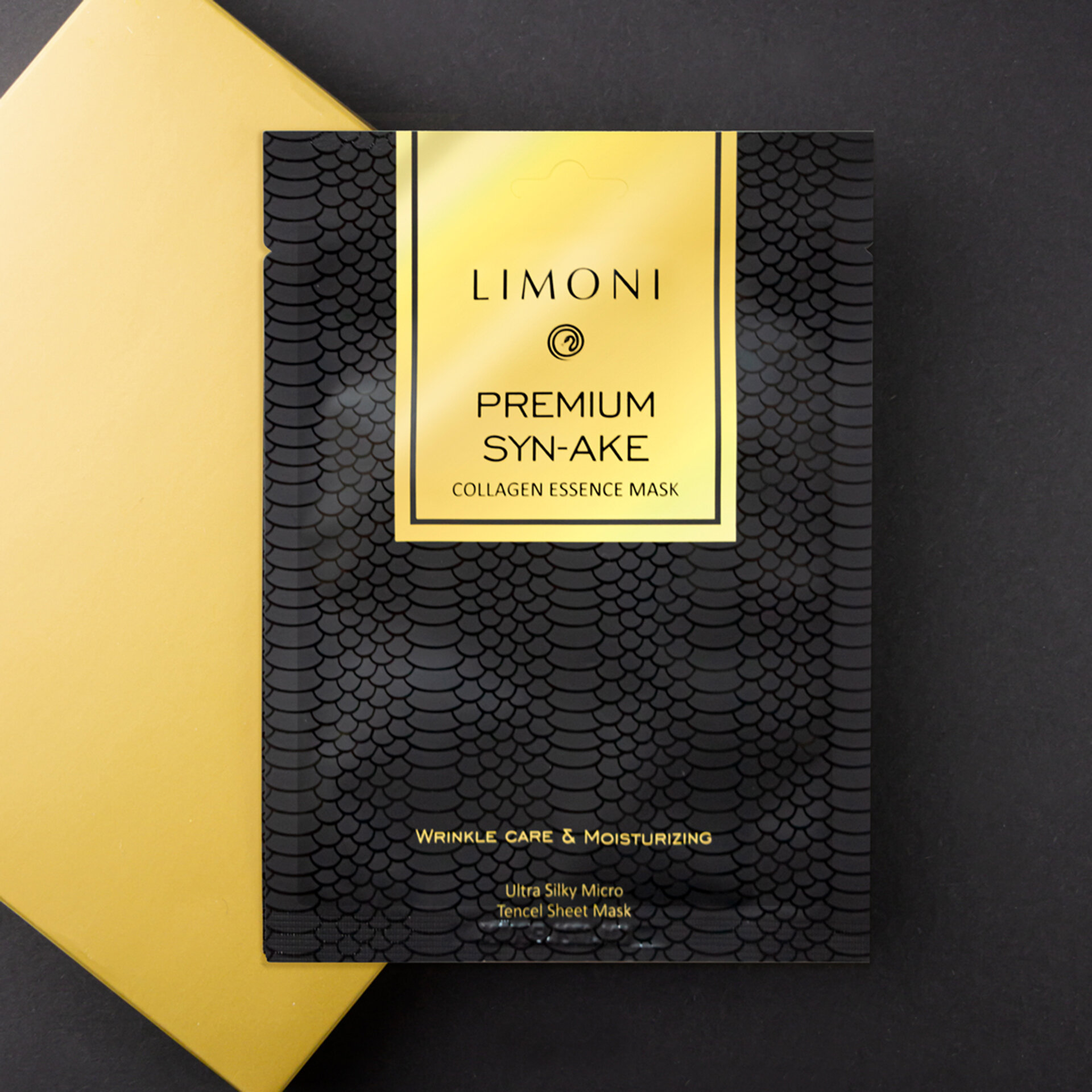 LIMONI Маска для лица с пептидом змеиного яда и коллагеном Premium Syn-Ake Сollagen Essence Mask 23г