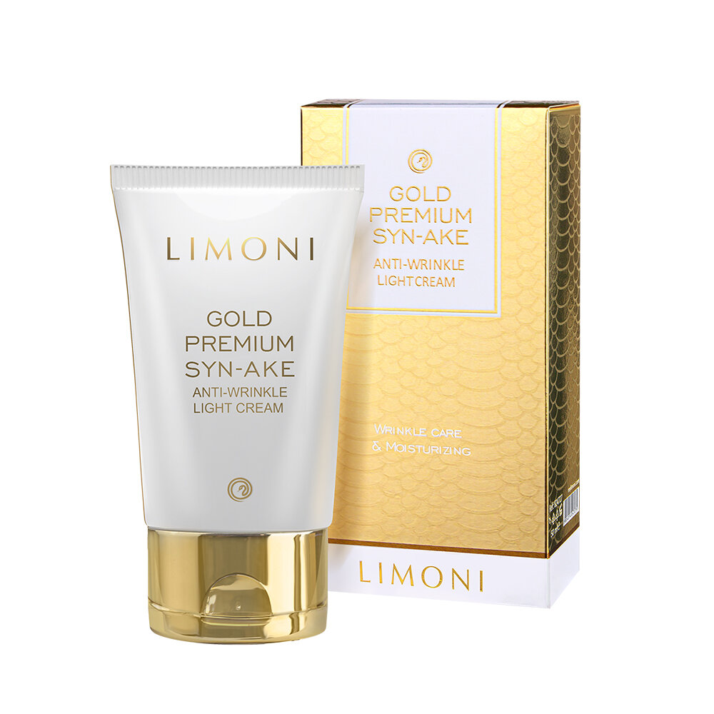 LIMONI Антивоз.лёгкий крем для лица со зм.и зол.Gold Premium Syn-Ake Anti-Wrinkle Light Cream 50ml