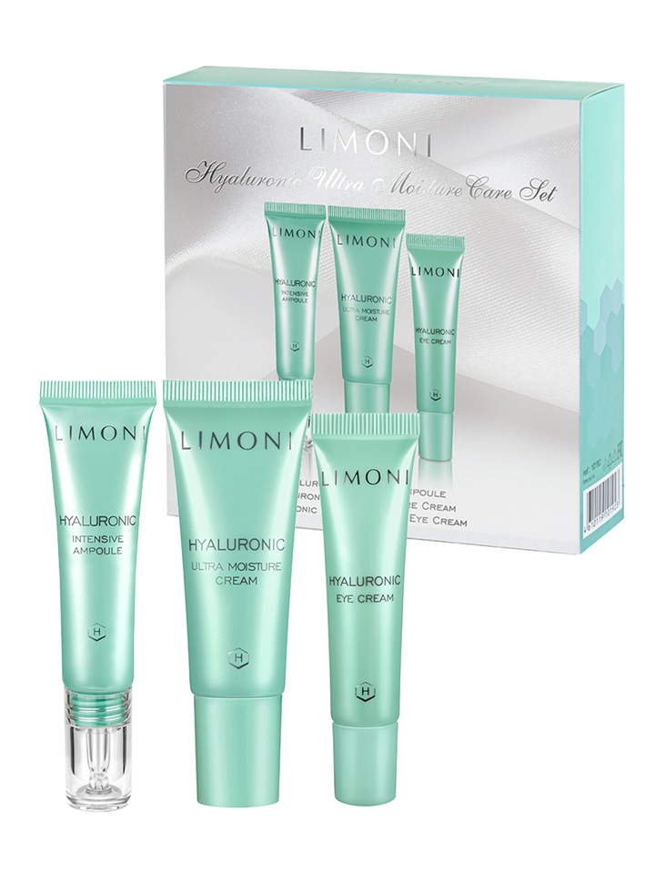 LIMONI Hyaluronic Ultra Moisture Care Set (Набор Cream 25ml+Eye Cream 15ml+Ampoule 15 ml)
