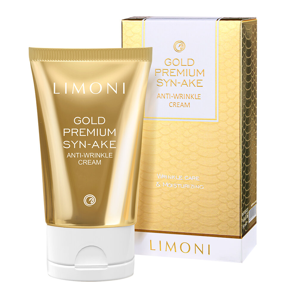 LIMONI Антивозрастной крем для лица со зм.ядом и зол. Gold Premium Syn-Ake Anti-Wrinkle Cream 50ml