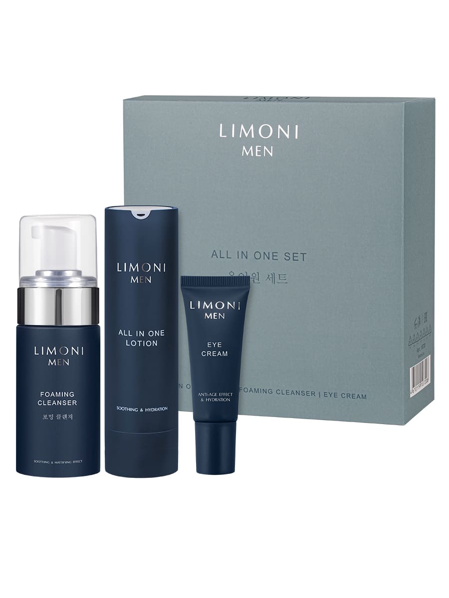 LIMONI MEN All In One Set (Lotion 50ml+Foaming Cleanser 100ml+Eye Cream 25ml)
