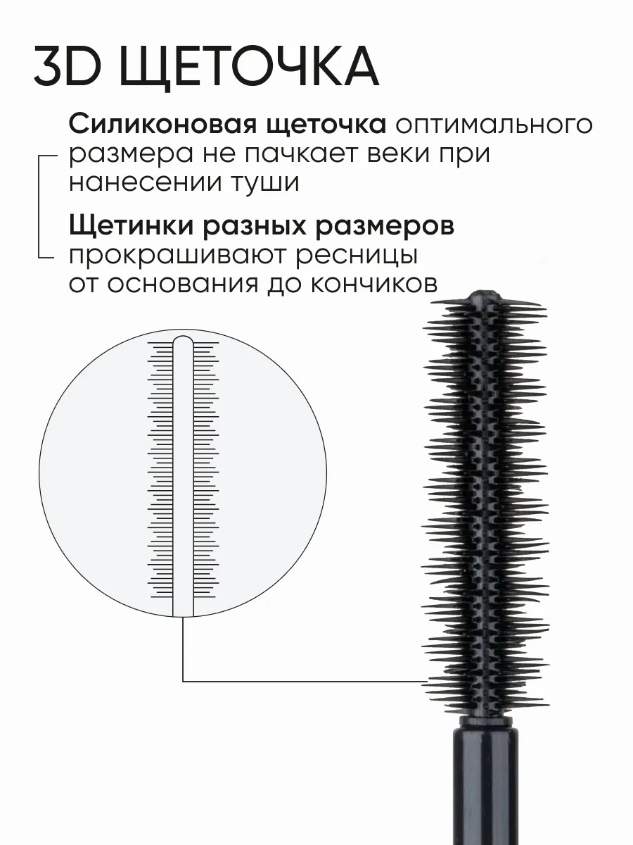 LIMONI Тушь 3D эффект  "Artistic Look" тон 01 black