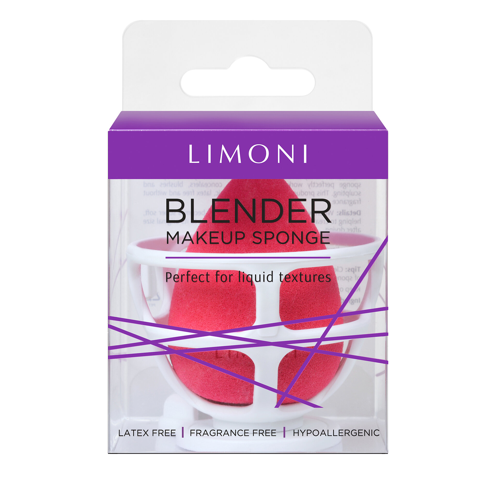 LIMONI Спонж для макияжа в наборе с корзинкой "Blender Makeup Sponge" Red