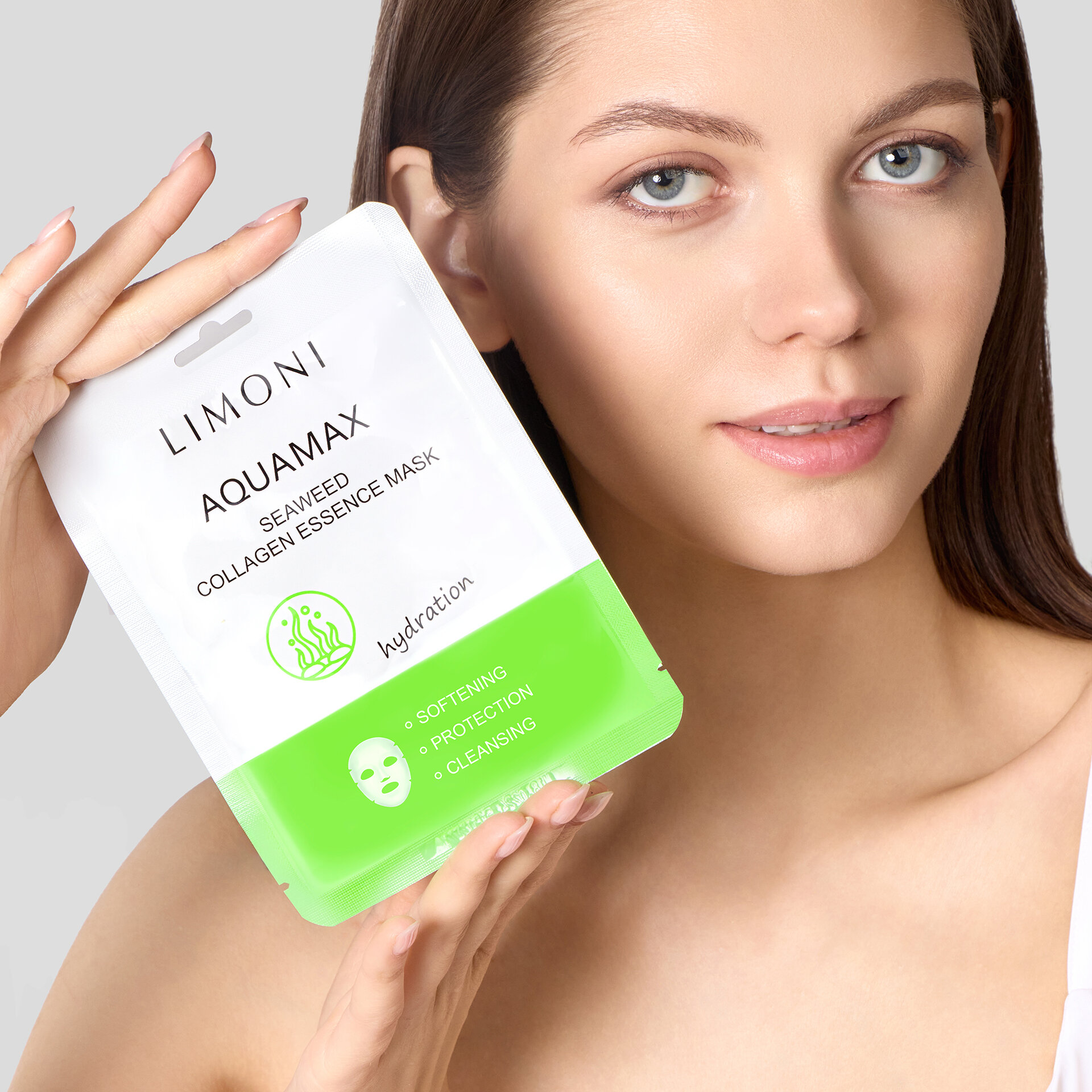 LIMONI Маска для лица вос. с экстрактом морских водорослей и кол.Seaweed Collagen Essence Mask 23***
