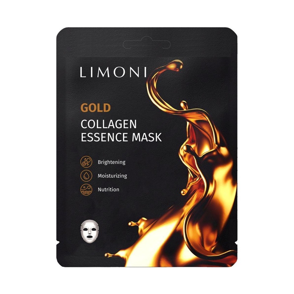 LIMONI Маска для лица восстанавлив. с коллоид.золотом и коллагеном Gold Collagen Essence Mask 23гр